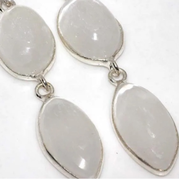 Selenite silver earrings - Picture 2 of 2